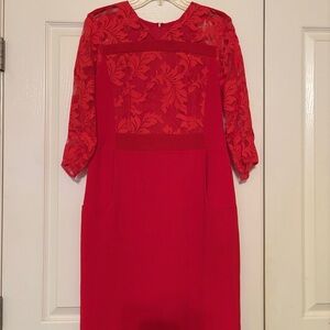 Nanette Lepore Vibrant Red Long Sleeve Dress